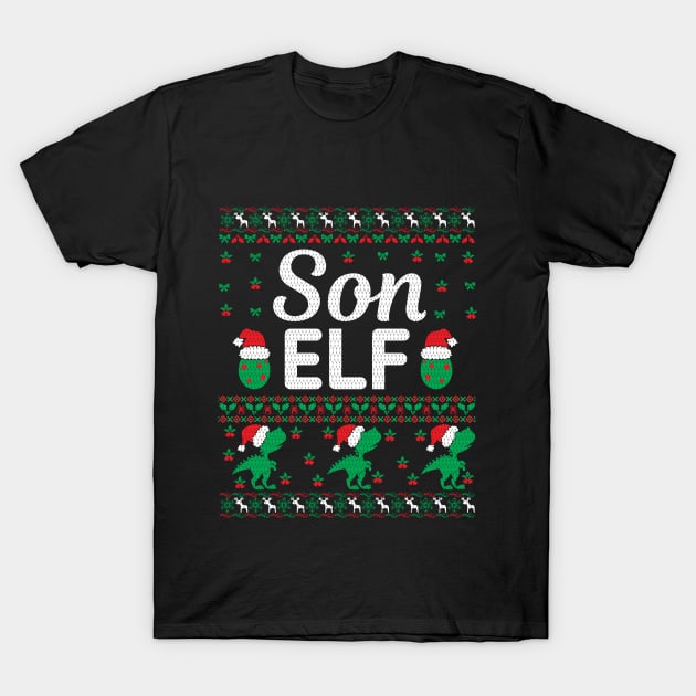 Christmas Son Elf Gifts | Ugly Christmas Sweater T-Shirt by Veronica Blend